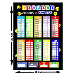 Quadro Tabuada de Metal Multiplicação 26x20cm + Caneta - 2