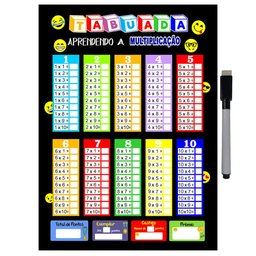 Quadro Tabuada de Metal Multiplicação 26x20cm + Caneta - 1