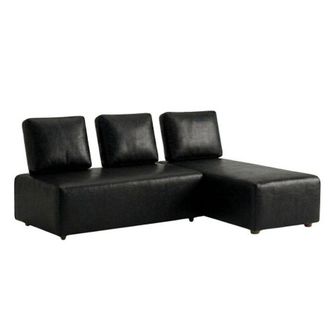 Sofa Modular 2 Lugares e Chaise Block Pes Madeira Courino Tcs 724 Moll