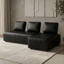 Ver imagem 2 de Sofa Modular 2 Lugares e Chaise Block Pes Madeira Courino Tcs 724 Moll