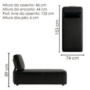 Ver imagem 4 de Sofa Modular 2 Lugares e Chaise Block Pes Madeira Courino Tcs 724 Moll