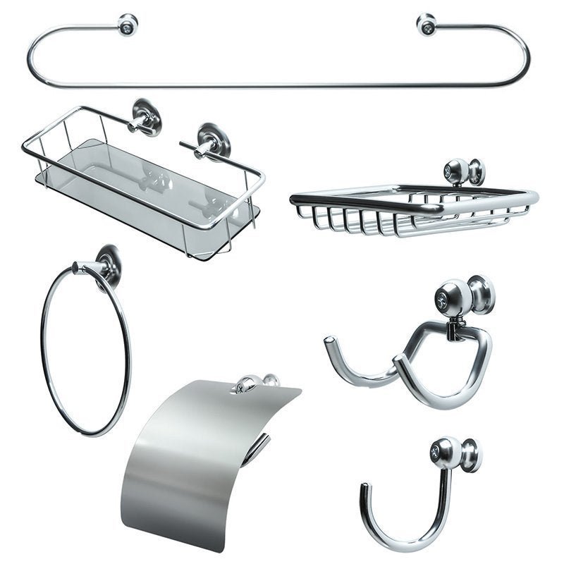KIT PARA BANHEIRO INOX LUXO CLASSIC 7 PEÇAS FJM | MadeiraMadeira