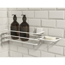 Porta Shampoo com Saboneteira - Linha Premium Decotec Branco - 1