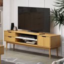 Ver imagem 4 de Conjunto com Rack e Mesa de Centro em Madeira Maciça Nórdica Yescasa