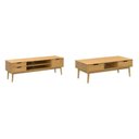 Ver imagem 2 de Conjunto com Rack e Mesa de Centro em Madeira Maciça Nórdica Yescasa