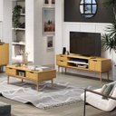 Ver imagem 1 de Conjunto com Rack e Mesa de Centro em Madeira Maciça Nórdica Yescasa