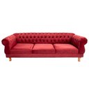 Ver imagem 1 de Sofá Chesterfield Capitone Elisabeth Suede Bordo 1,80CM
