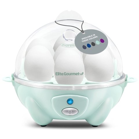 Elite Gourmet Cozedor de Ovos Elétrico 7 Unidades com Auto-desligamento (menta)