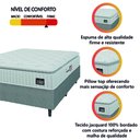 Ver imagem 5 de Cama Box Colchão Casal Espuma D33 Vangogh Pillow Top 138x188x67cm Branco / Cinza Hellen