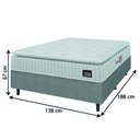 Ver imagem 3 de Cama Box Colchão Casal Espuma D33 Vangogh Pillow Top 138x188x67cm Branco / Cinza Hellen