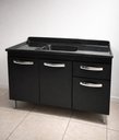Ver imagem 4 de Balcão para Pia 120 cm Gabinete sem Tampo Armário Cozinha Preto