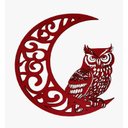Ver imagem 1 de Lua com Coruja:vermelho