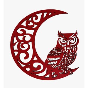 Lua com Coruja:vermelho