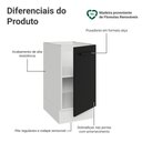 Ver imagem 3 de Balcão de Cozinha 40 cm 1 Porta (sem Tampo) Branco/Preto Agata Madesa
