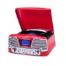 Vitrola Raveo Harmony Bt Vermelha com Bluetooth Toca Discos Vinil, USB, Sd, Cd, Fm - 4