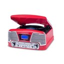 Ver imagem 1 de Vitrola Raveo Harmony Bt Vermelha com Bluetooth Toca Discos Vinil, USB, Sd, Cd, Fm