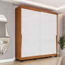 Ver imagem 1 de Roupeiro Porto 2 Portas de Correr 2 Gavetas 177x213cm Freijó/Branco 240826