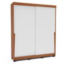 Ver imagem 2 de Roupeiro Porto 2 Portas de Correr 2 Gavetas 177x213cm Freijó/Branco 240826
