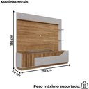 Ver imagem 3 de Estante Home Tv 75 Pol 210 Cm Dallas Cinamomo Off White Bechara