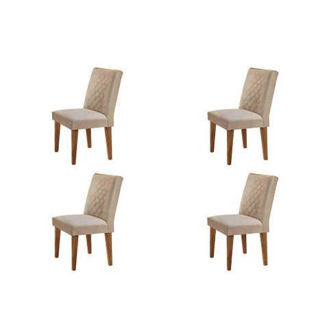 Conjunto 4 Cadeiras Para Sala De Jantar Milena Imbuia 07