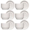 Ver imagem 1 de Jogo 6 Xícaras Porcelana Branca Café Chá com Pires 210ml Bar Hotel Germer