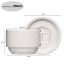 Ver imagem 3 de Jogo 6 Xícaras Porcelana Branca Café Chá com Pires 210ml Bar Hotel Germer