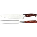 Ver imagem 2 de Conjunto para Churrasco Faca 8 e Garfo em aço Inoxidável e Cabo em Madeira 2 peças Steel - Mor