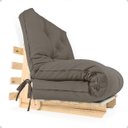 Ver imagem 1 de Sofá Cama Solteiro Futon Dobrável Cinza