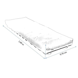 Sofá Cama Solteiro Futon Dobrável Cinza - 5