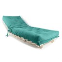 Ver imagem 2 de Sofá Cama Solteiro Futon Dobrável Azul Turquesa