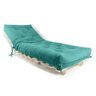 Sofá Cama Solteiro Futon Dobrável Azul Turquesa - 2