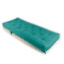 Ver imagem 3 de Sofá Cama Solteiro Futon Dobrável Azul Turquesa
