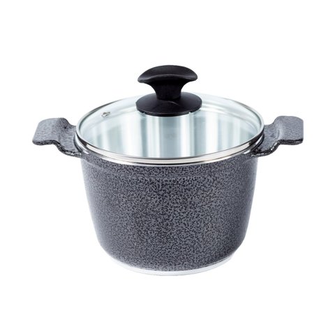 Caldeirão Preto Craqueado Alça Alumínio Diamantado Tv 24cm