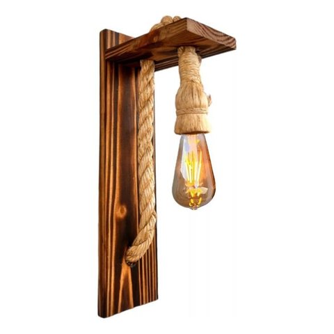 Arandela Luminária Parede Madeira Retrô Rústica sem Lampada