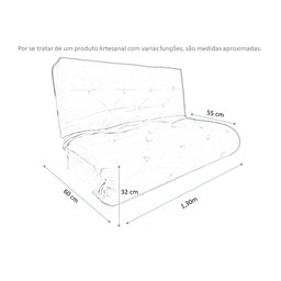 Colchão Berço R9 Design Futon Futon Dobrável Sofá Cama Azul Turquesa - 3 Colchão Berço R9 Design Futon Futon Dobrável Sofá Cama Azul Turquesa - 3