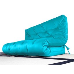 Colchão Berço R9 Design Futon Futon Dobrável Sofá Cama Azul Turquesa - 1 Colchão Berço R9 Design Futon Futon Dobrável Sofá Cama Azul Turquesa - 1