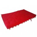 Ver imagem 3 de Sofá Cama Casal Futon Oriental Vermelho com Madeira Nobre Natural