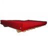 Sofá Cama Casal Futon Oriental Vermelho com Madeira Nobre Natural - 6