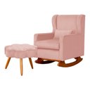 Ver imagem 1 de Kit Poltrona e Puff Aurora Balanço Veludo Rosa - Fm