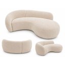 Ver imagem 4 de Sofá Zah 210 cm 3 Lugares Luxo Orgânico Curvo Bouclé Premium:Bouclé Bege