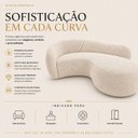 Ver mais imagens de Sofá Zah 210 cm 3 Lugares Luxo Orgânico Curvo Bouclé Premium:Bouclé Bege