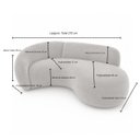 Ver imagem 7 de Sofá Zah 210 cm 3 Lugares Luxo Orgânico Curvo Bouclé Premium:Bouclé Bege
