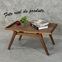 Ver imagem 4 de Mesa Centro Suporte Sofisticada Sala Estar Decoração Sofá Madeira Maciça Bebidas Servir Moderna Mesi