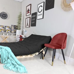 Sofá Cama Casal Futon Tokio com Madeira Maciça - 3