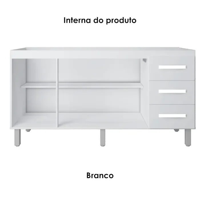 Ver imagem 5 de Balcao sem Tampo para Pia 150cm 9130 Branco Mobbs