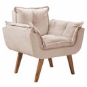 Ver imagem 1 de Poltrona Opalla Suede Bege 1 Lugar Base Palito Tecido Bege