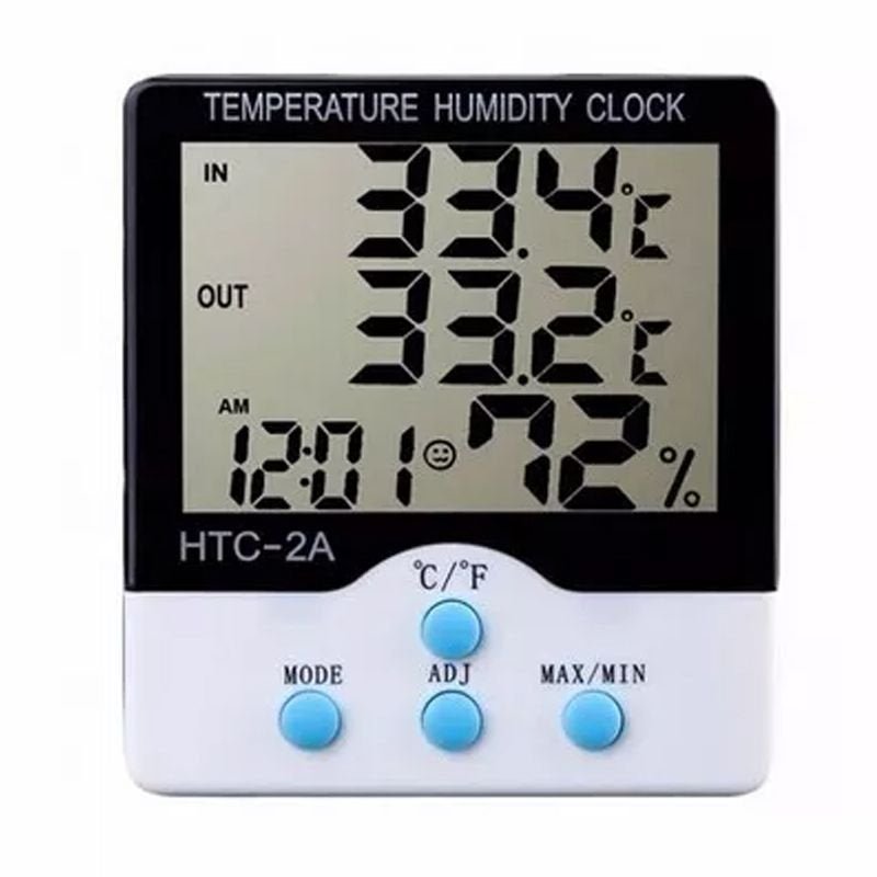 Termômetro Medidor Temperatura Umidade Interno e Externo com Higrômetro HTC-2A - 2