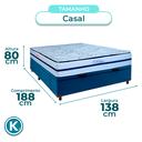 Ver imagem 3 de Cama Box Bau Blindado Casal + Colchão Molas Ensacadas Blue Paropas
