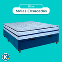 Ver imagem 4 de Cama Box Bau Blindado Casal + Colchão Molas Ensacadas Blue Paropas