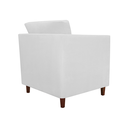 Ver imagem 2 de Poltrona Estofada Com Almofada Isis Recepção Consultório Suede Branco - LM DECOR